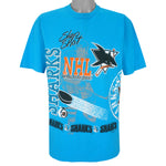 NHL (Waves) - San Jose Sharks Slap Shot T-Shirt 1991 Large