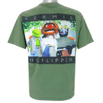Vintage (Changes) - Kermie Hilflipper Kermit The Frog Muppets T-Shirt 1990s Large