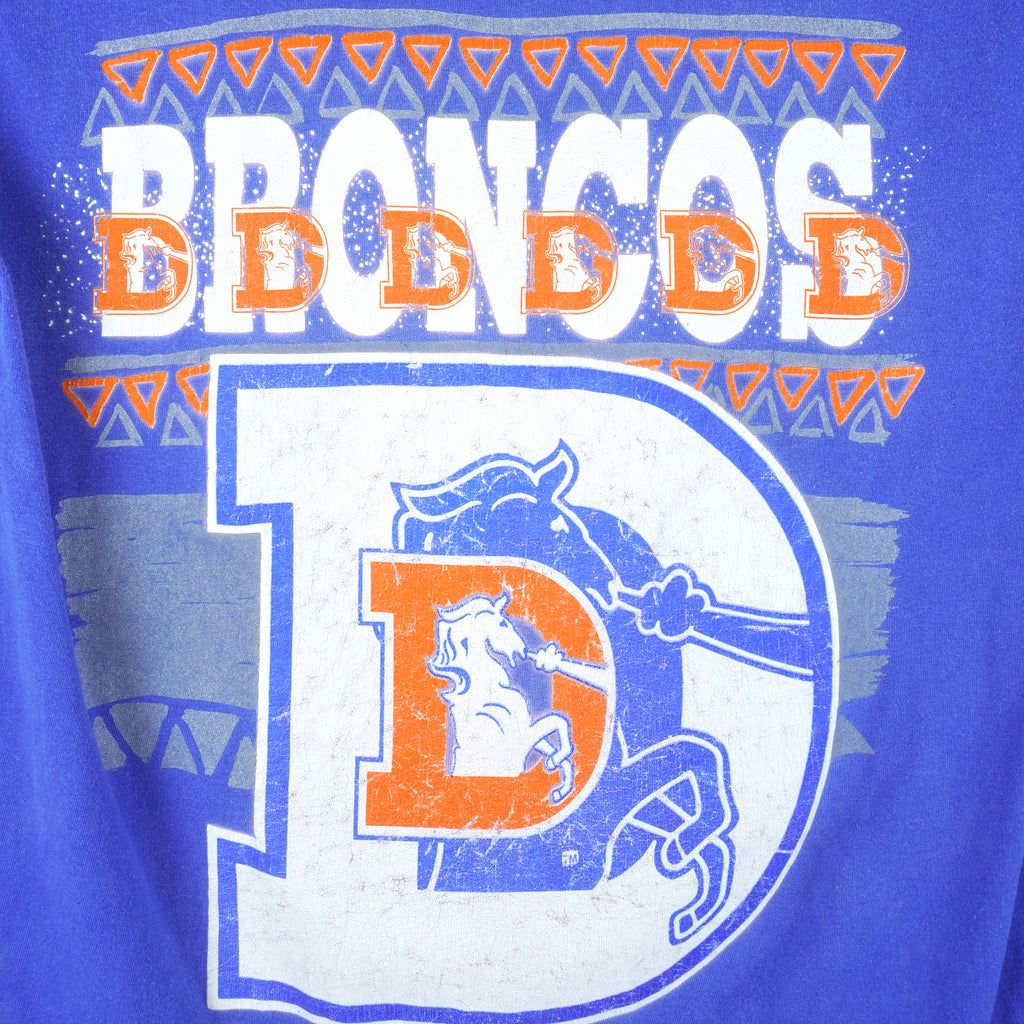 NFL - Denver Broncos Big Logo T-Shirt 1990s Large Vintage Retro Football