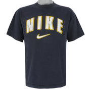 Nike - Black Big Logo & Spell-Out T-Shirt 1990s Medium Vintage Retro