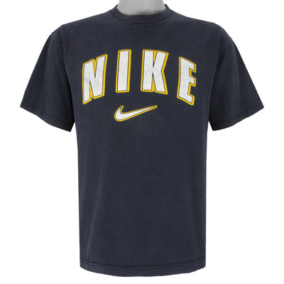 Nike - Black Big Logo & Spell-Out T-Shirt 1990s Medium
