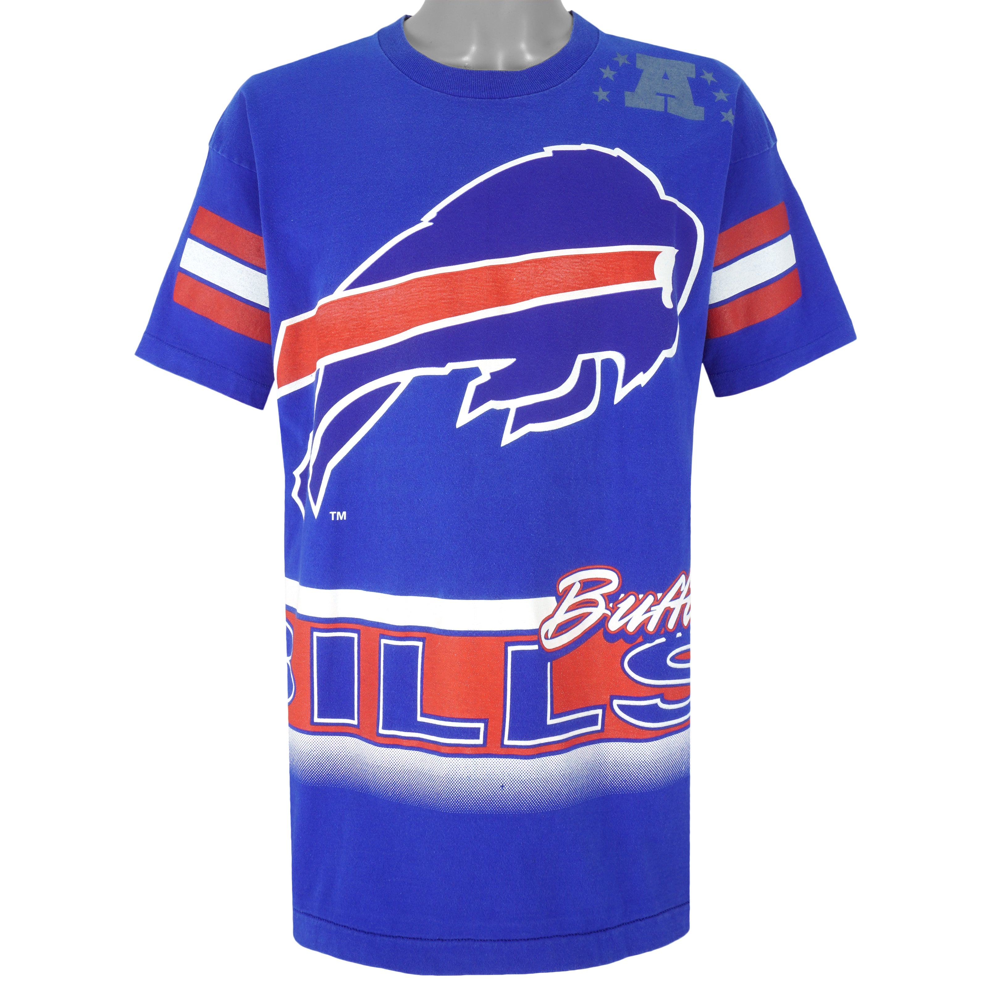 NFL (Salem) - Buffalo Bills Big Spell-Out T-Shirt 1994 X-Large Vintage Retro Football