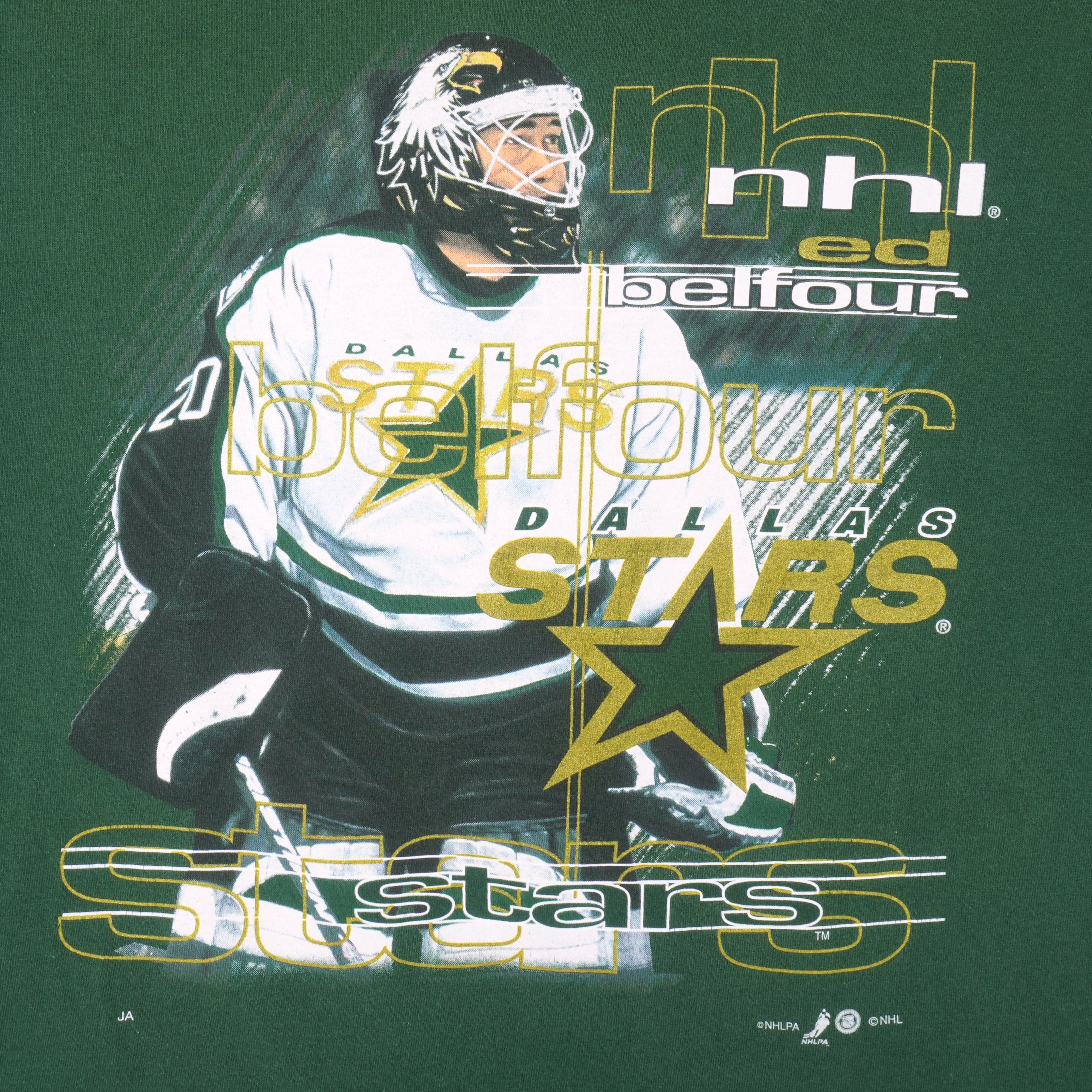 Vintage 90s DALLAS STARS NHL Back Print Salem Sportswear T-Shirt L