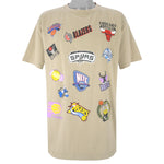 NBA - Brown Team Logos T-Shirt 2000s XX-Large