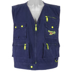 Reebok - Blue Embroidered V-Neck Vest 1990s X-Large Vintage Retro
