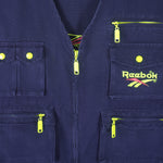 Reebok - Blue Embroidered V-Neck Vest 1990s X-Large Vintage Retro