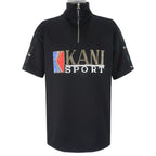 Karl Kani - Black 1/4 Zip T-Shirt 1990s X-Large Vintage Retro