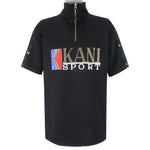 Karl Kani - Black 1/4 Zip T-Shirt 1990s X-Large Vintage Retro