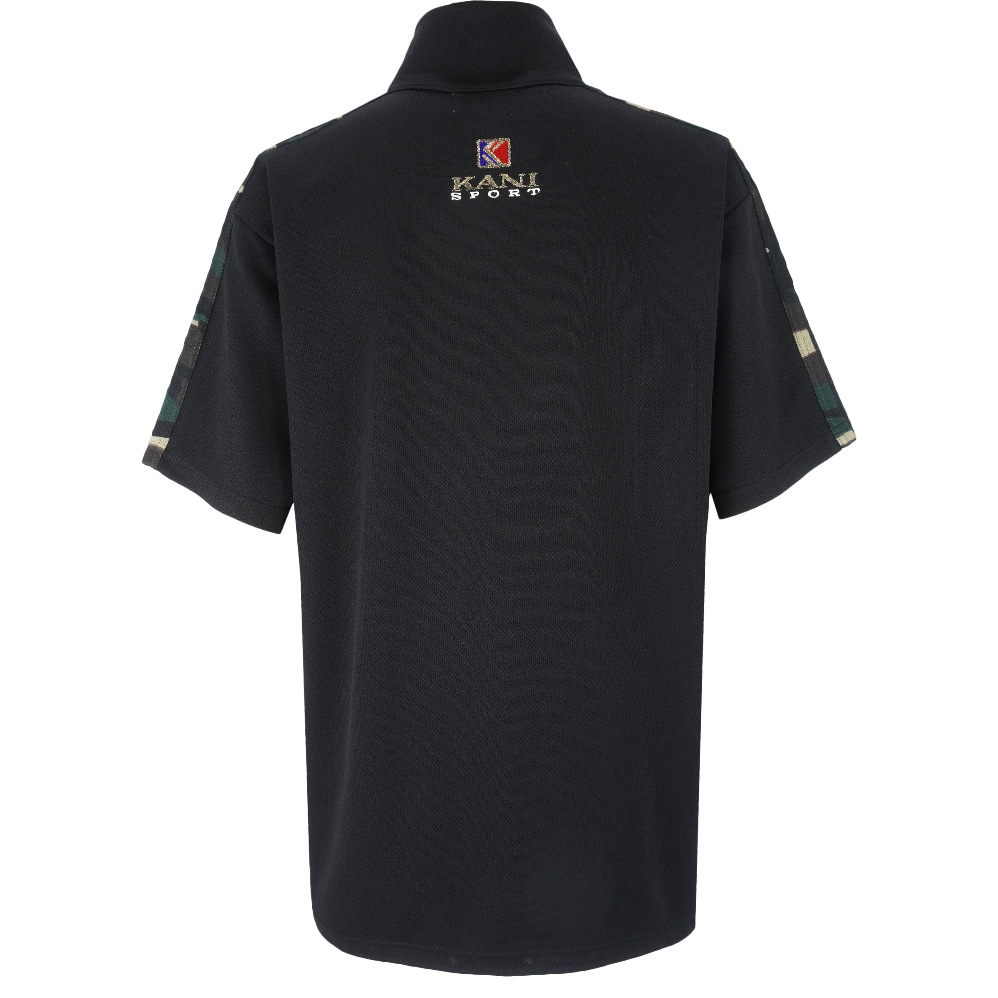 Karl Kani - Black 1/4 Zip T-Shirt 1990s X-Large Vintage Retro