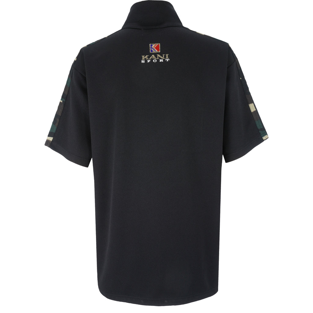 Karl Kani - Black 1/4 Zip T-Shirt 1990s X-Large Vintage Retro