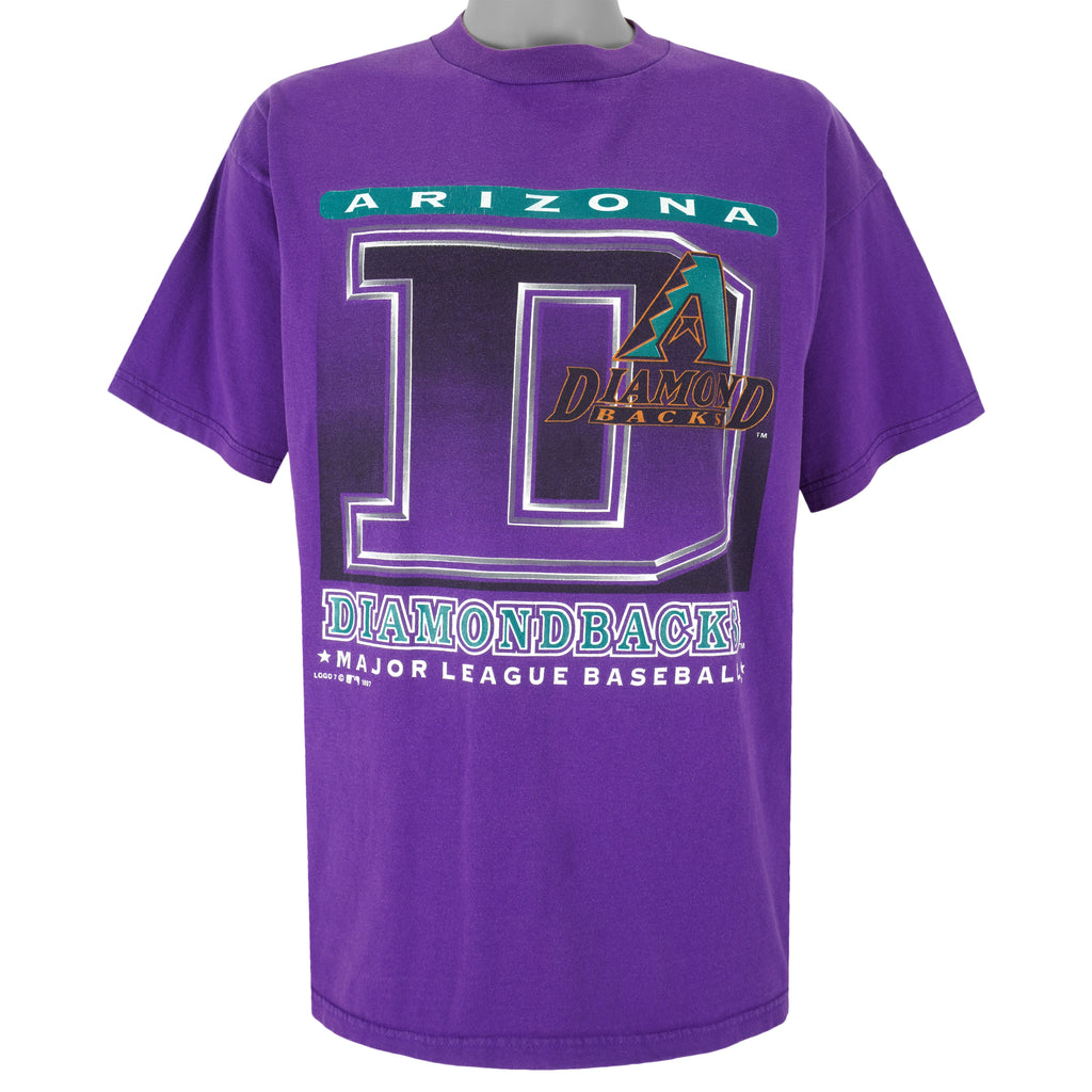 MLB (Logo 7) - Purple Arizona Diamondbacks T-Shirt 1997 XX-Large Vintage Retro Baseball