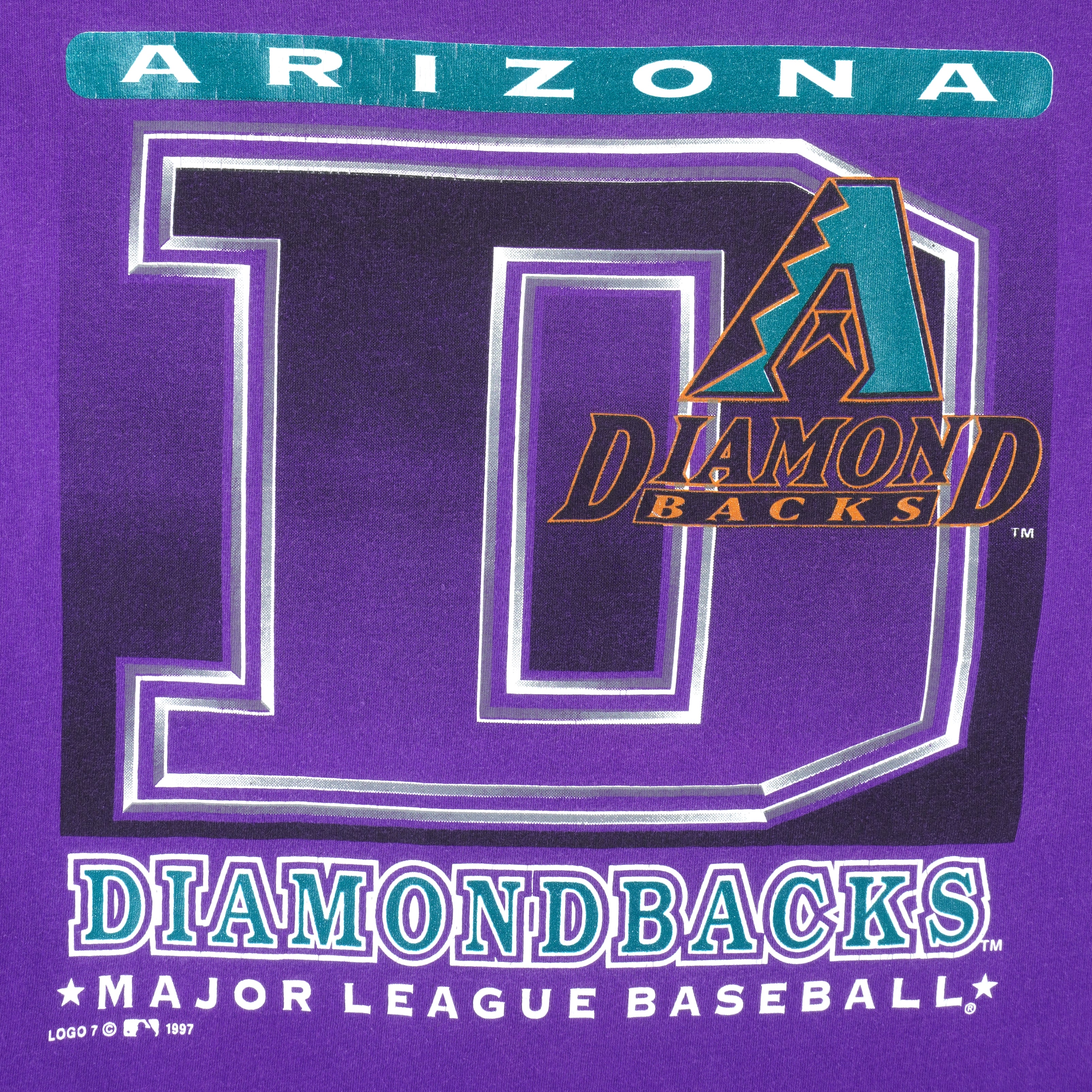 LOGO 7, Shirts, Vintage 998 Arizona Diamondbacks Logo 7 Purple Shirt Size  Lxl See Details