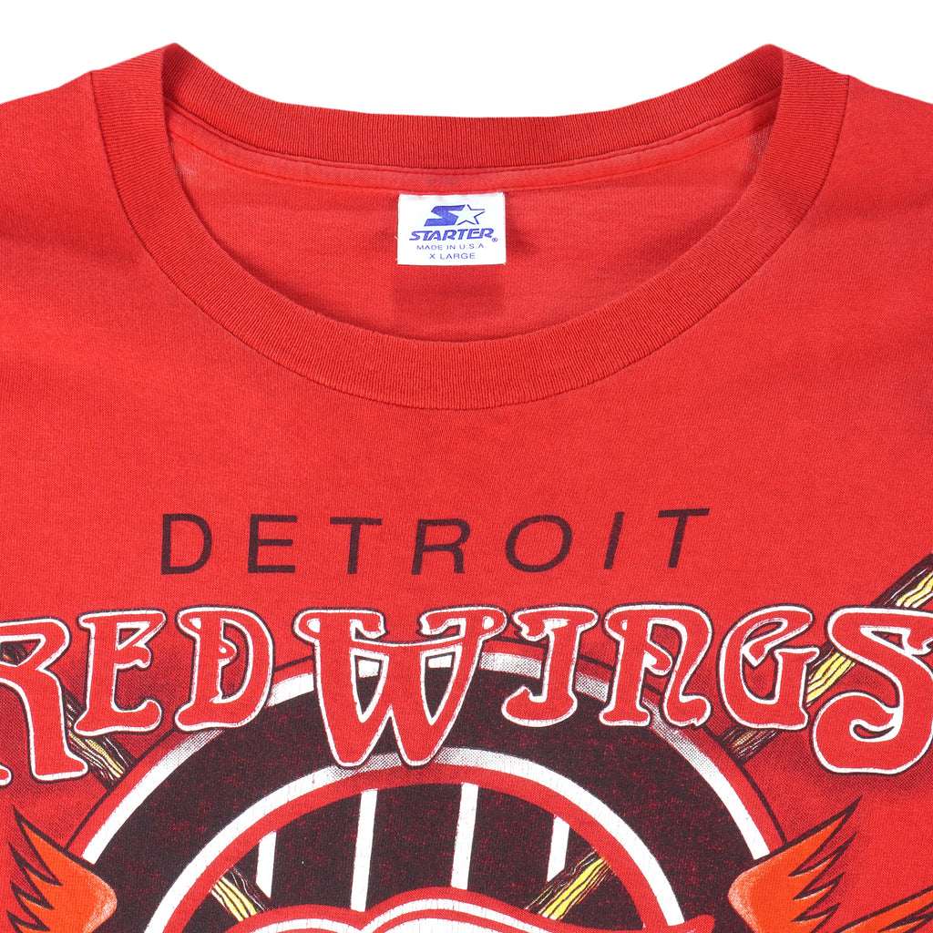 Starter - Detroit Red Wings T-Shirt 1992 X-Large Vintage Retro Hockey