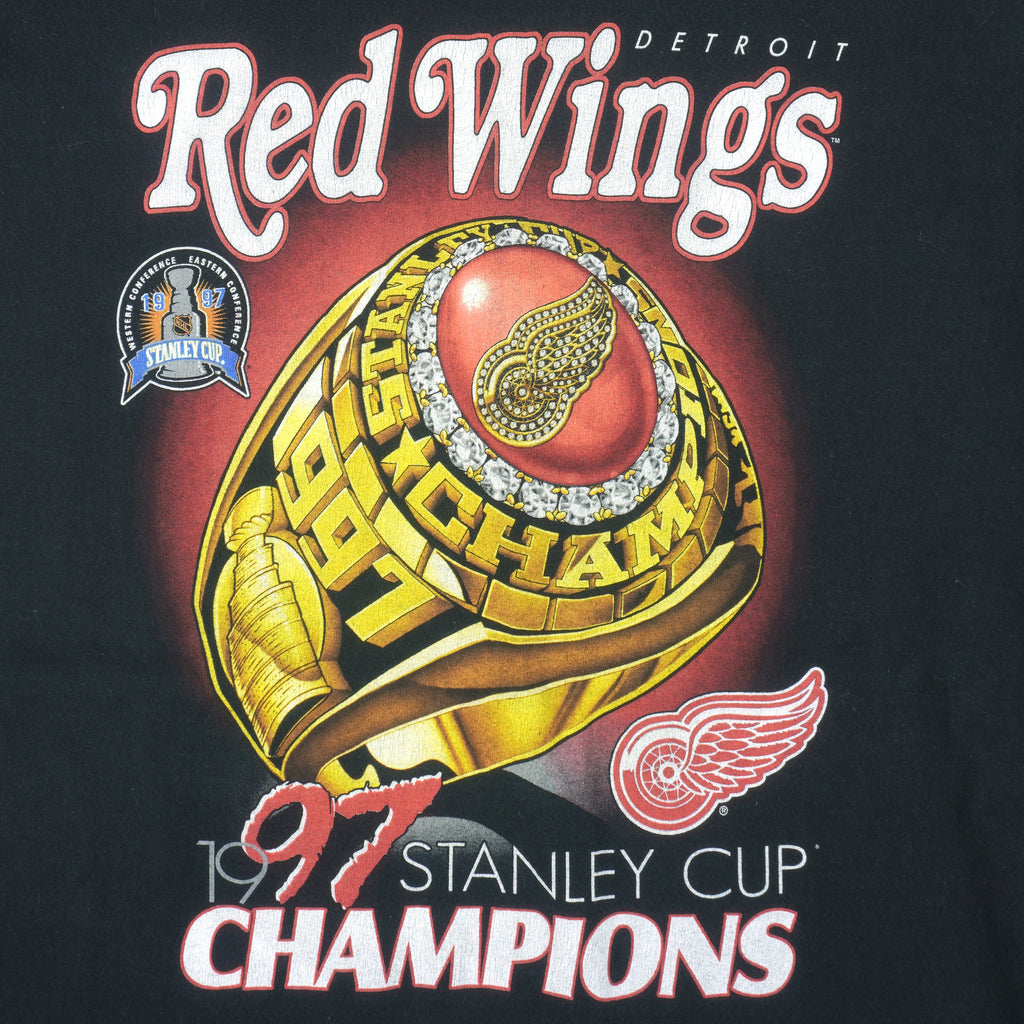 NHL - Detroit Red Wings, Stanley Cup Champs T-Shirt 1997 X-Large Vintage Retro Hockey