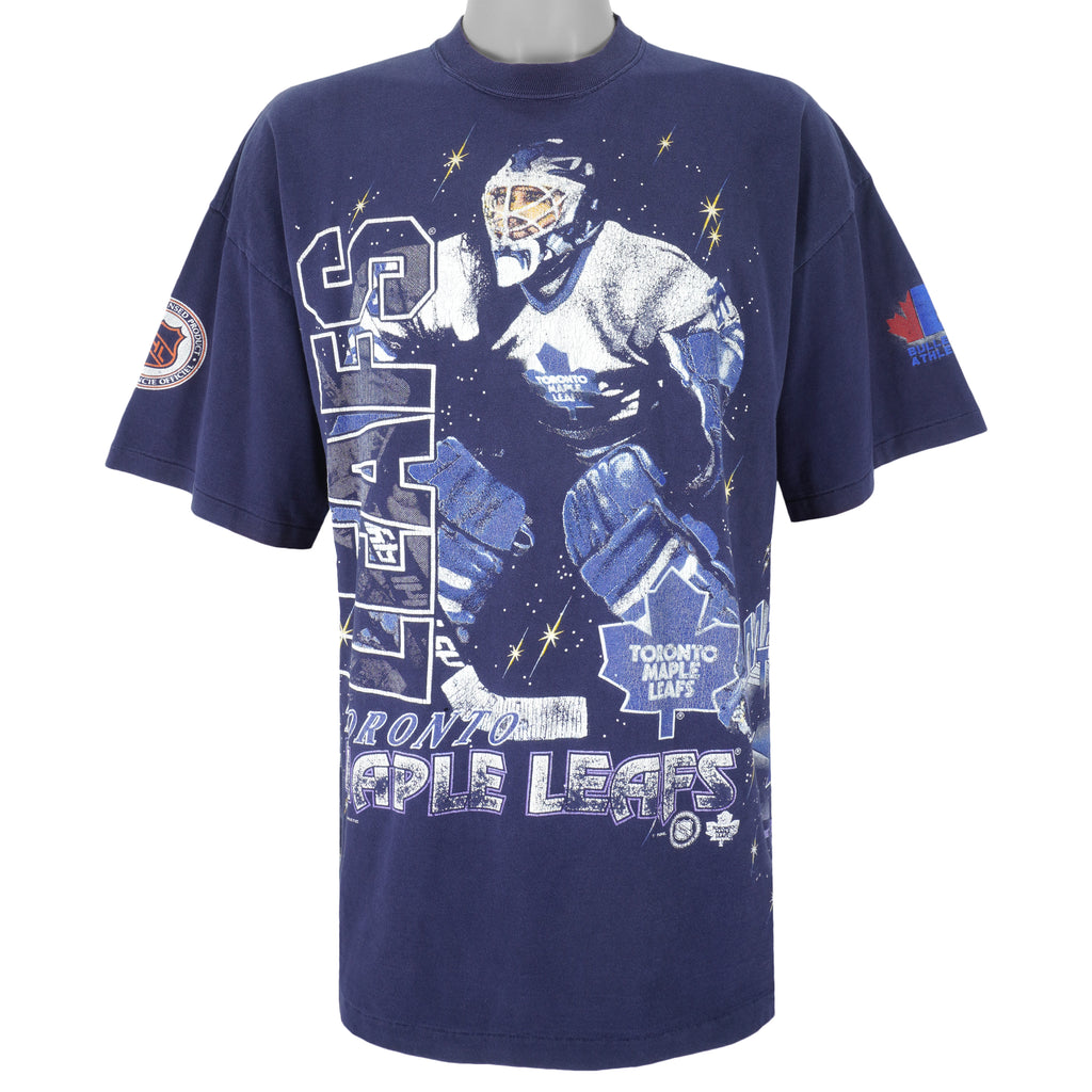 NHL (Bulletin Athletic) - Toronto Maple Leafs Big Logo T-Shirt 1990s X-Large Vintage Retro Hockey