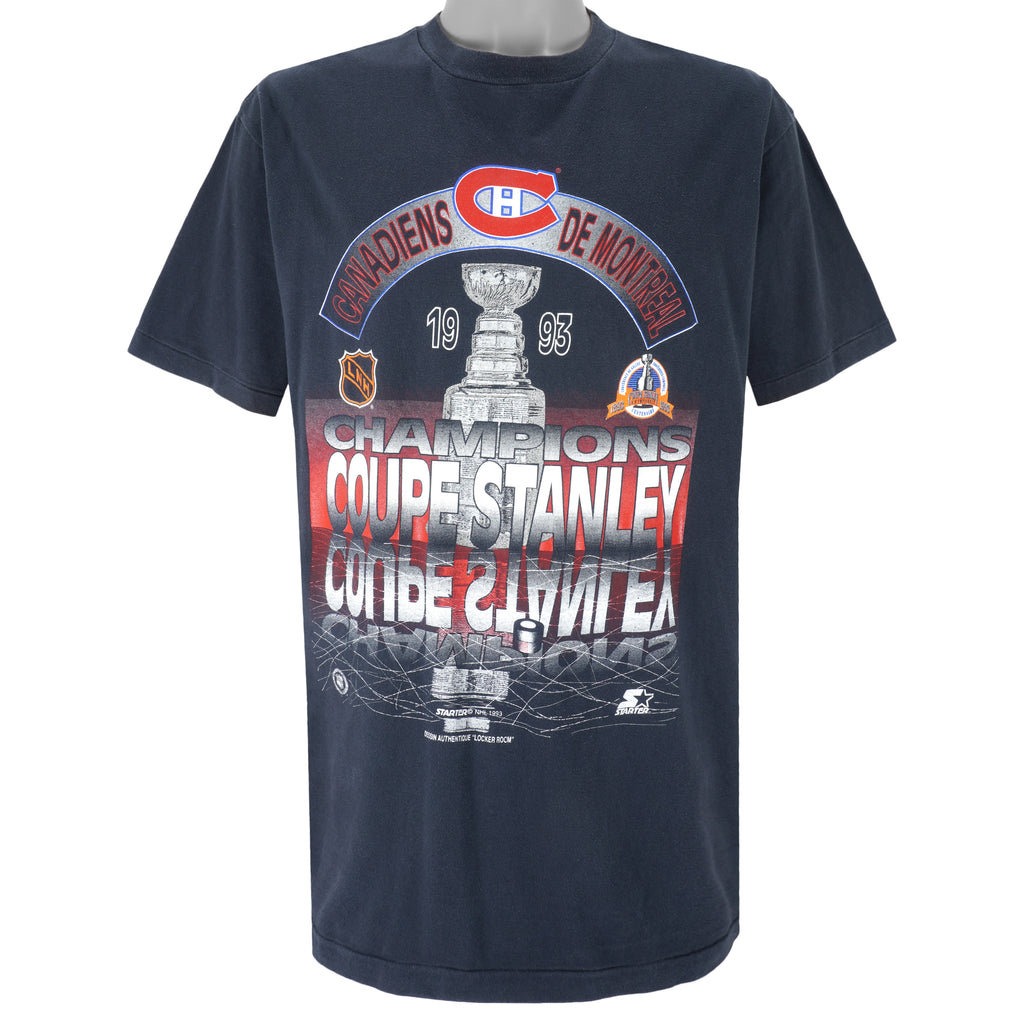 Starter - Montreal Canadiens Spell-Out T-Shirt 1993 Large Vintage Retro Hockey