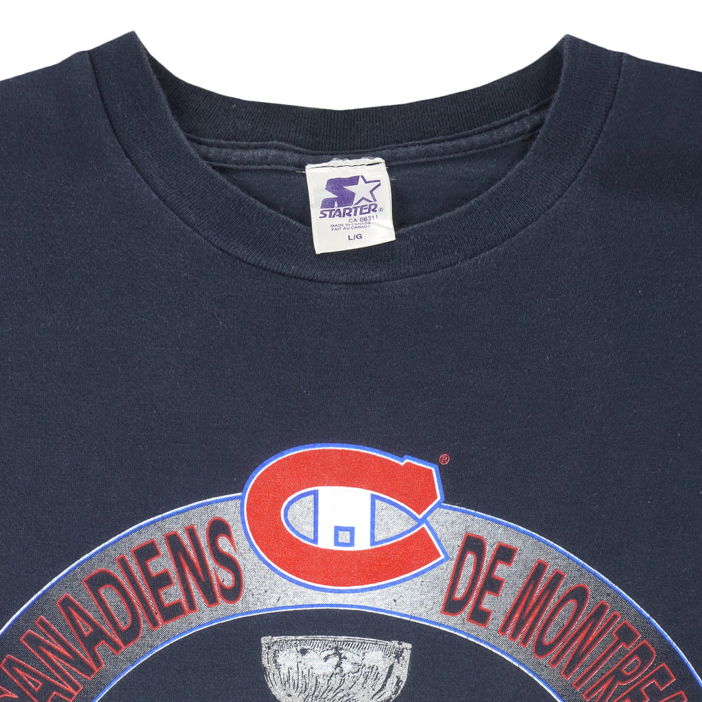 Starter - Montreal Canadiens Spell-Out T-Shirt 1993 Large Vintage Retro Hockey