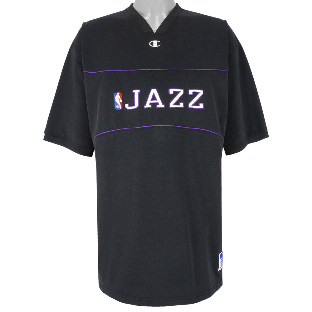 Champion - Utah Jazz Big Spell-Out T-Shirt 1990s X-Large Vintage Retro Basketball