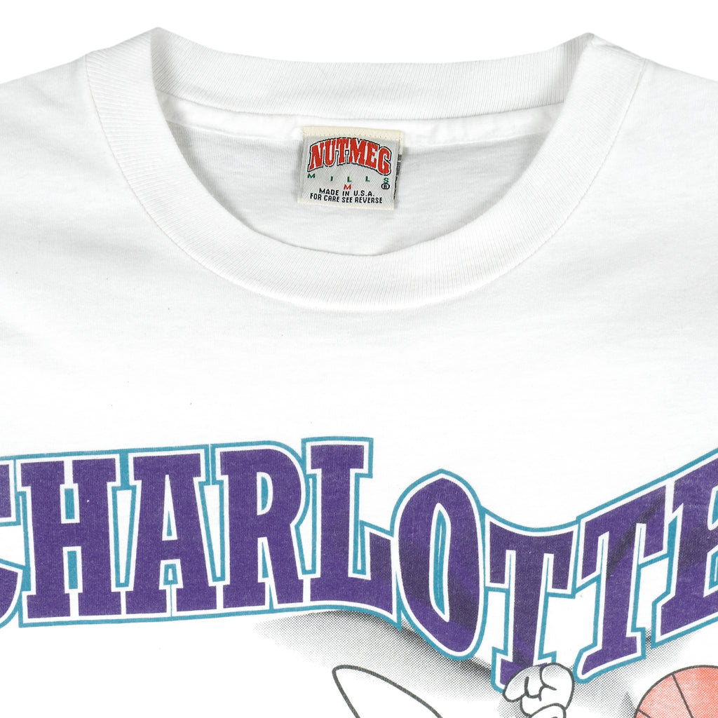 Vintage 90s NBA Starter Charlotte Hornets spellout Satin