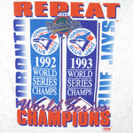 MLB - Toronto Blue Jays, World Series Champs T-Shirt 1993 X-Large Vintage Retro Baseball