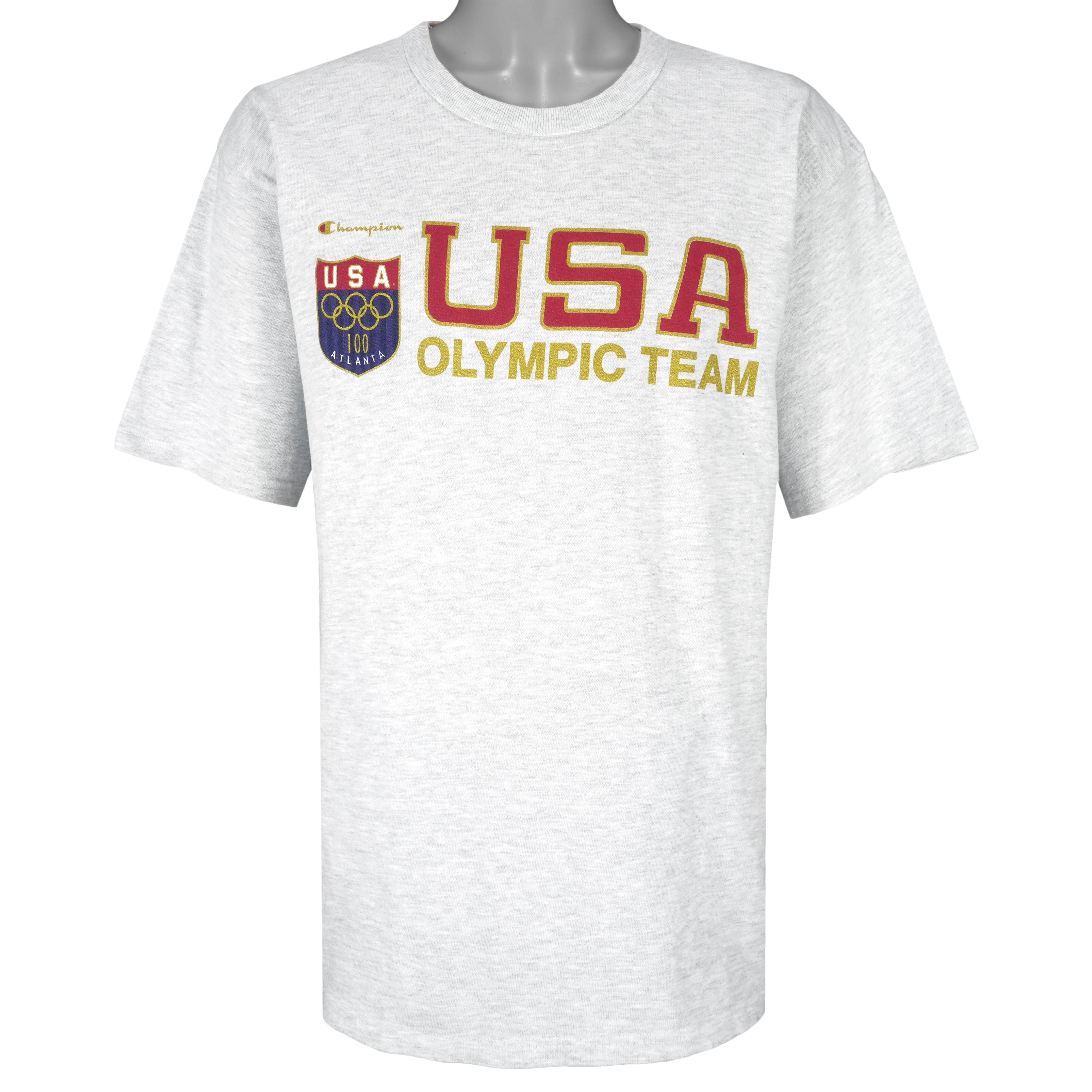 Champion - Grey Team USA T-Shirt 1990s X-Large Vintage Retro