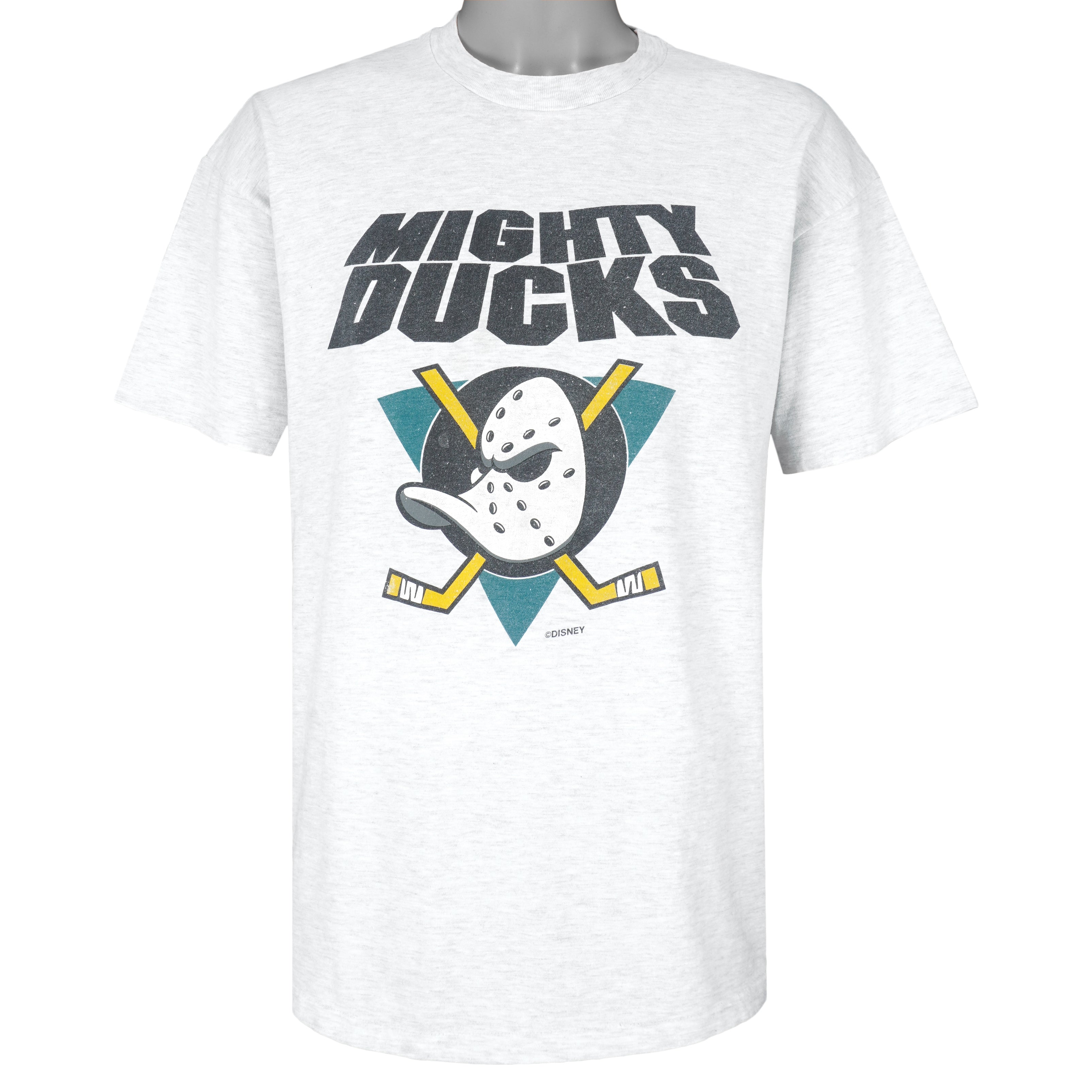NHL (Hanes) - Mighty Ducks Spell-Out T-Shirt 1990s X-Large Vintage Retro Hockey