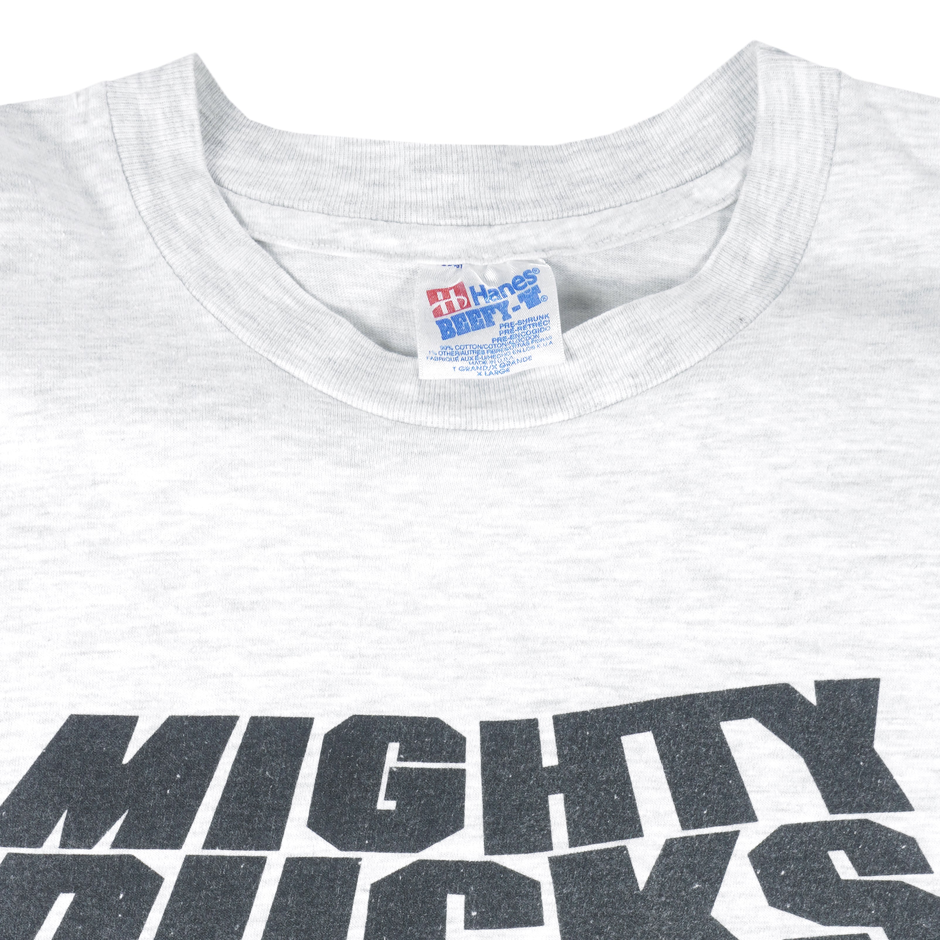 NHL (Hanes) - Mighty Ducks Spell-Out T-Shirt 1990s X-Large Vintage Retro Hockey