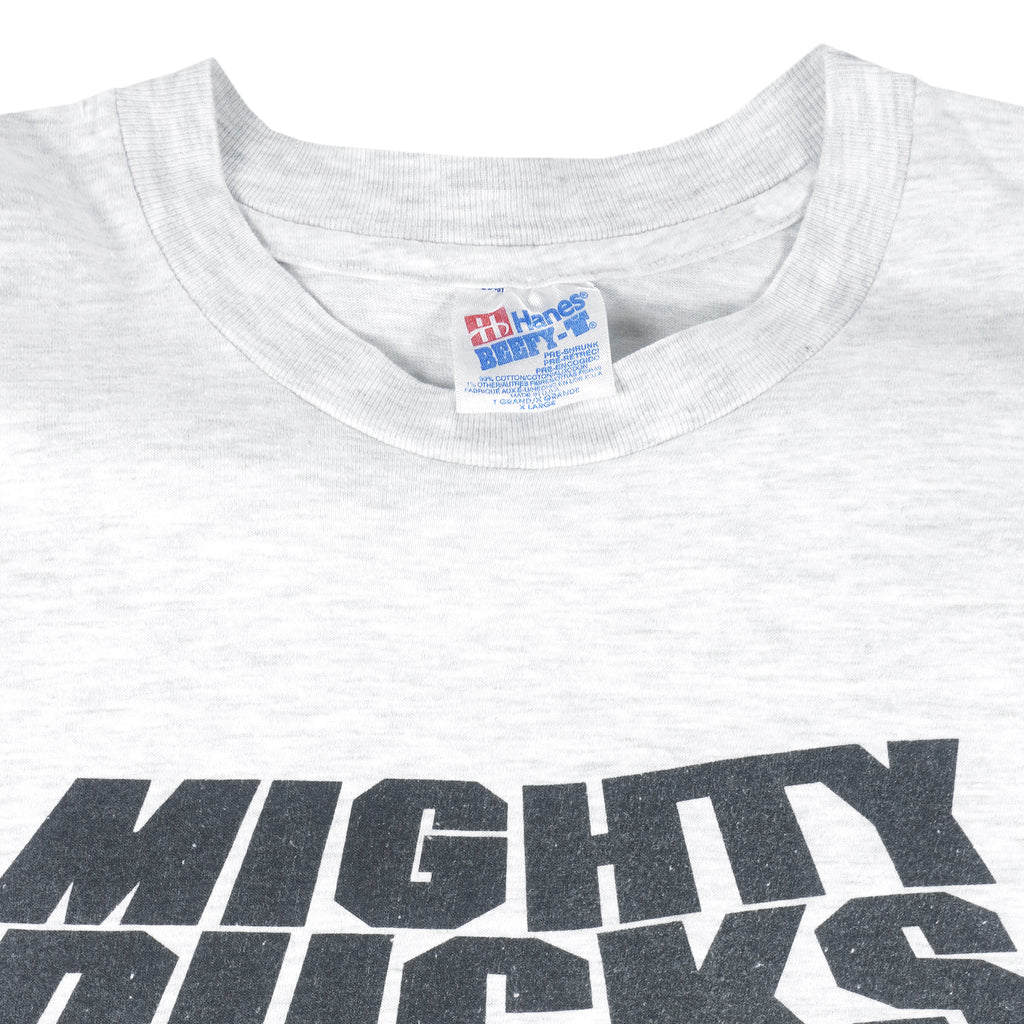 NHL (Hanes) - Mighty Ducks Spell-Out T-Shirt 1990s X-Large Vintage Retro Hockey