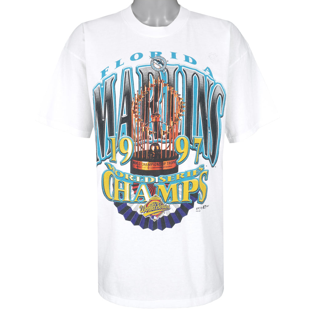 MLB (Gildan) - Florida Marlins, World Series Champs T-Shirt 1997 X-Large Vintage Retro Baseball