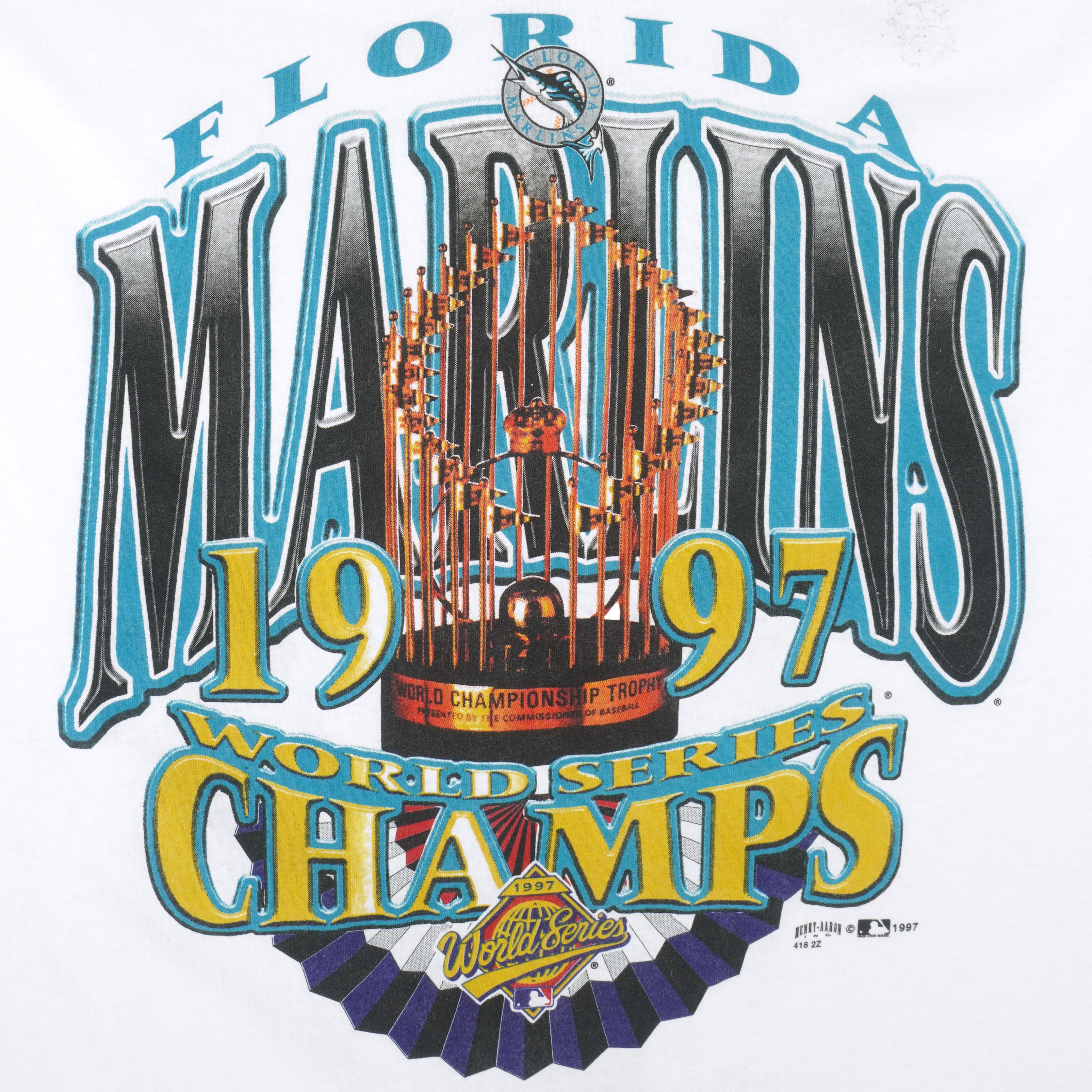 MLB (Gildan) - Florida Marlins, World Series Champs T-Shirt 1997 X-Large Vintage Retro Baseball
