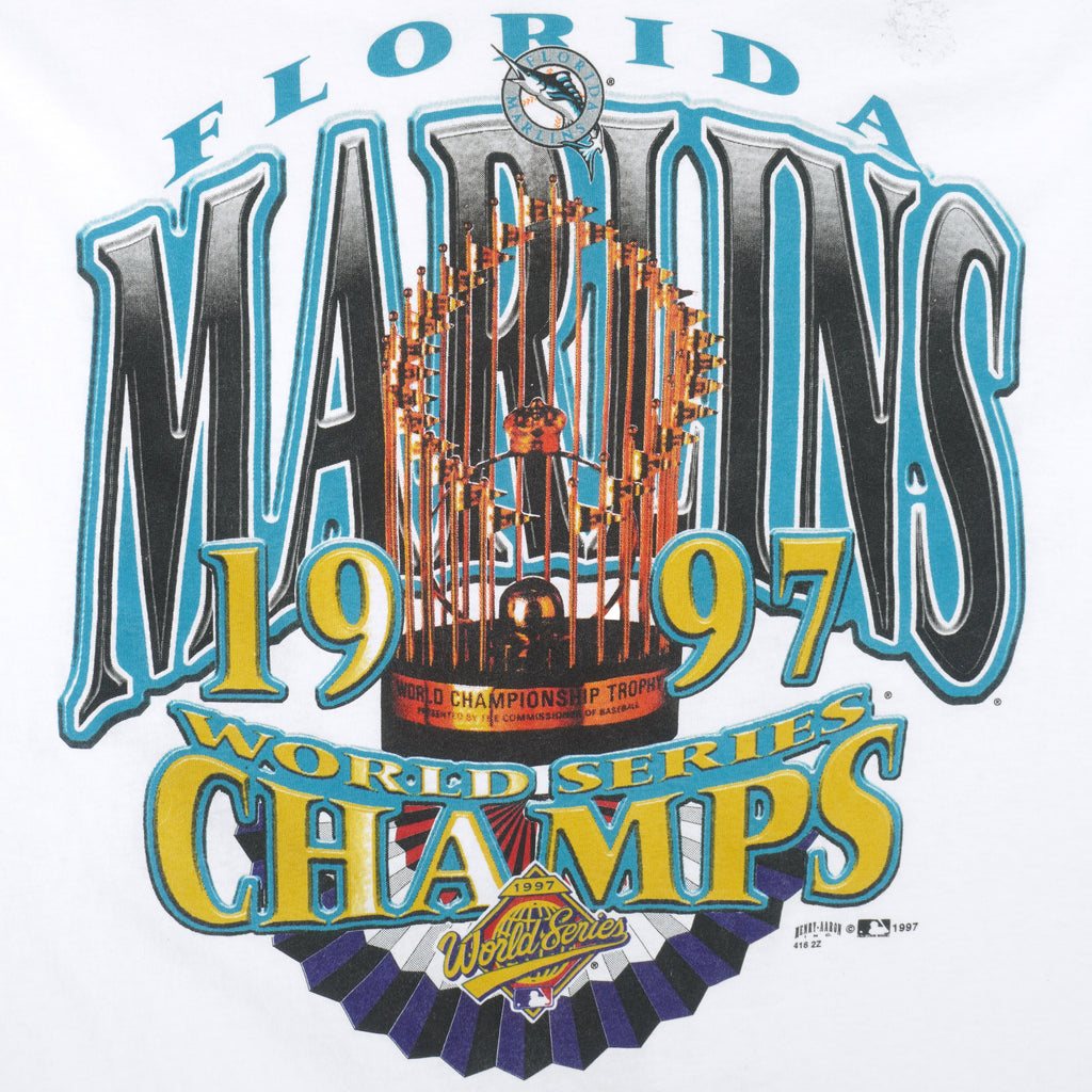 MLB (Gildan) - Florida Marlins, World Series Champs T-Shirt 1997 X-Large Vintage Retro Baseball