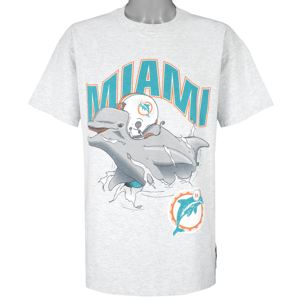 NFL (Nutmeg) - Miami Dolphins Breakout T-Shirt 1996 X-Large Vintage Retro Football