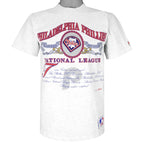 MLB - Philadelphia Phillies Spell-Out T-Shirt 1991 Medium Vintage Retro
