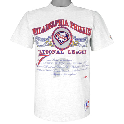 MLB (Nutmeg) - Philadelphia Phillies Spell-Out T-Shirt 1991 Medium