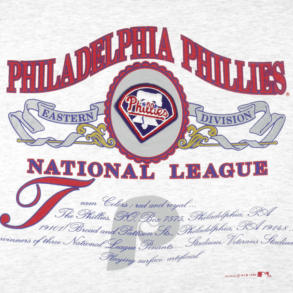 MLB - Philadelphia Phillies Spell-Out T-Shirt 1991 Medium Vintage Retro