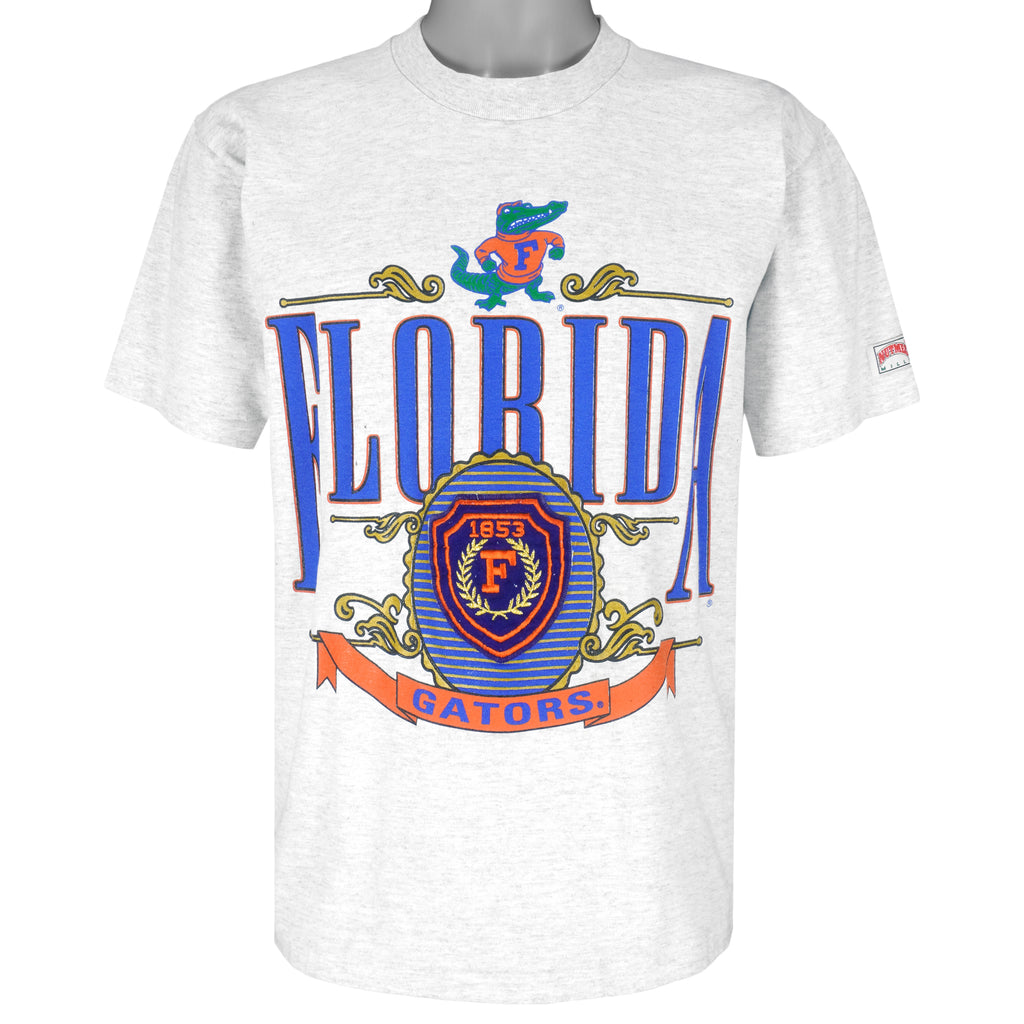 NCAA (Nutmeg) - Florida Gators Big Spell-Out T-Shirt 1990s Large Vintage Retro Collage