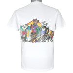 Vintage (Oneita) - White Cats T-Shirt 1990s Medium Vintage Retro