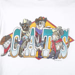 Vintage (Oneita) - White Cats T-Shirt 1990s Medium Vintage Retro