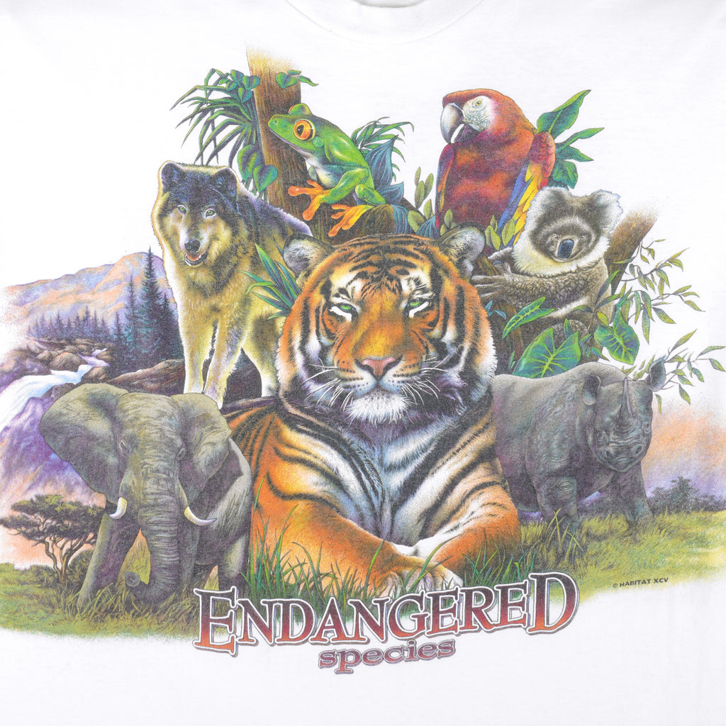 Vintage (Habitat) - Endangered Species Of The World T-Shirt 1990s X-Large Vintage Retro