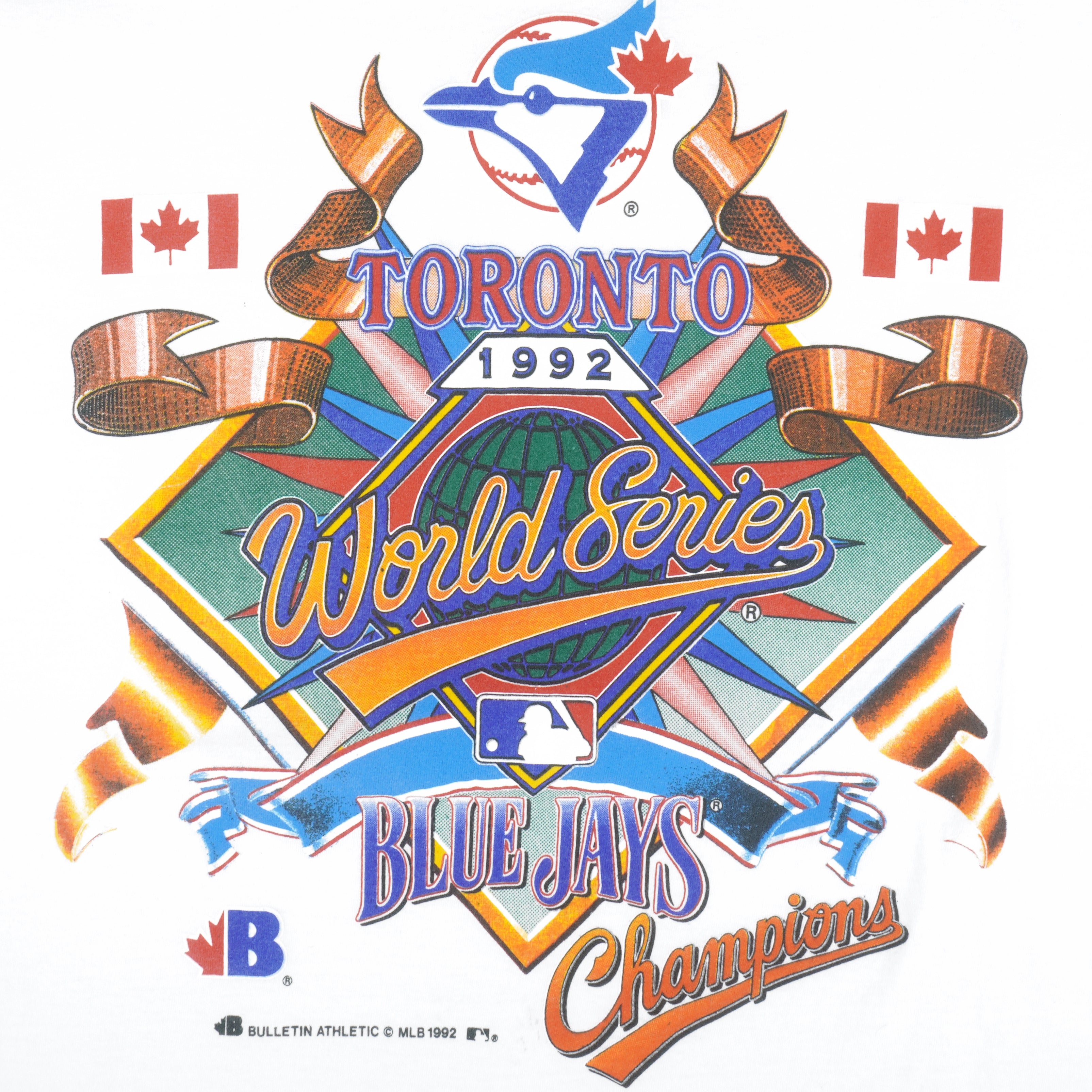 MLB - Toronto Blue Jays, Champions T-Shirt 1992 Large Vintage Retro Baseball