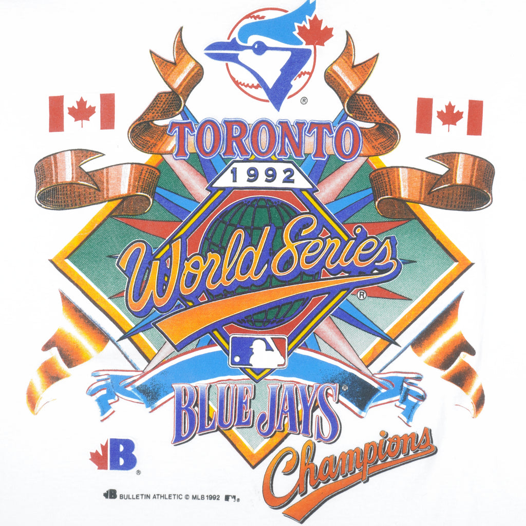 MLB - Toronto Blue Jays, Champions T-Shirt 1992 Large Vintage Retro Baseball