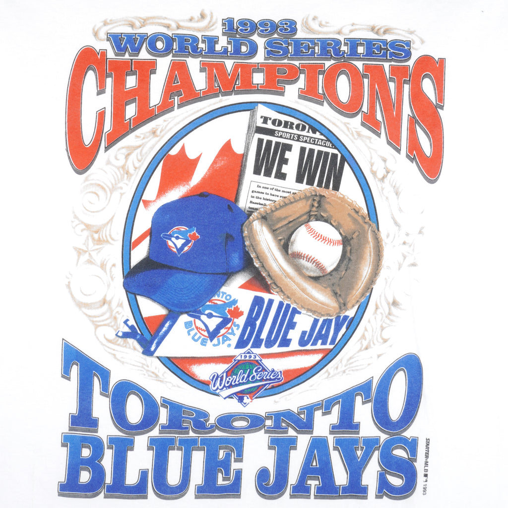 Starter - Toronto Blue Jays - World Series Champs T-shirt 1993 Large Vintage Retro Baseball