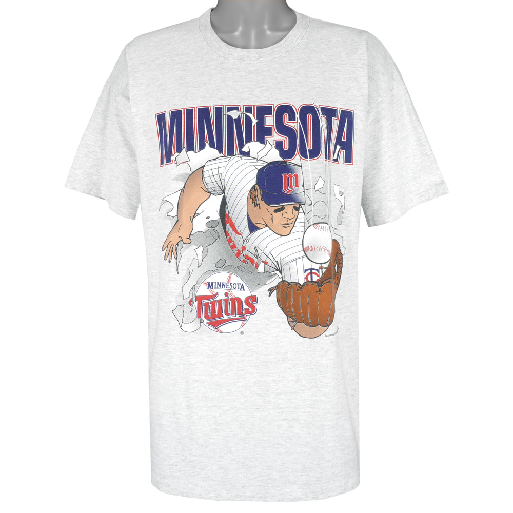 MLB (Nutmeg) - Minnesota Twins Breakout T-Shirt 1990s X-Large Vintage Retro Baseball
