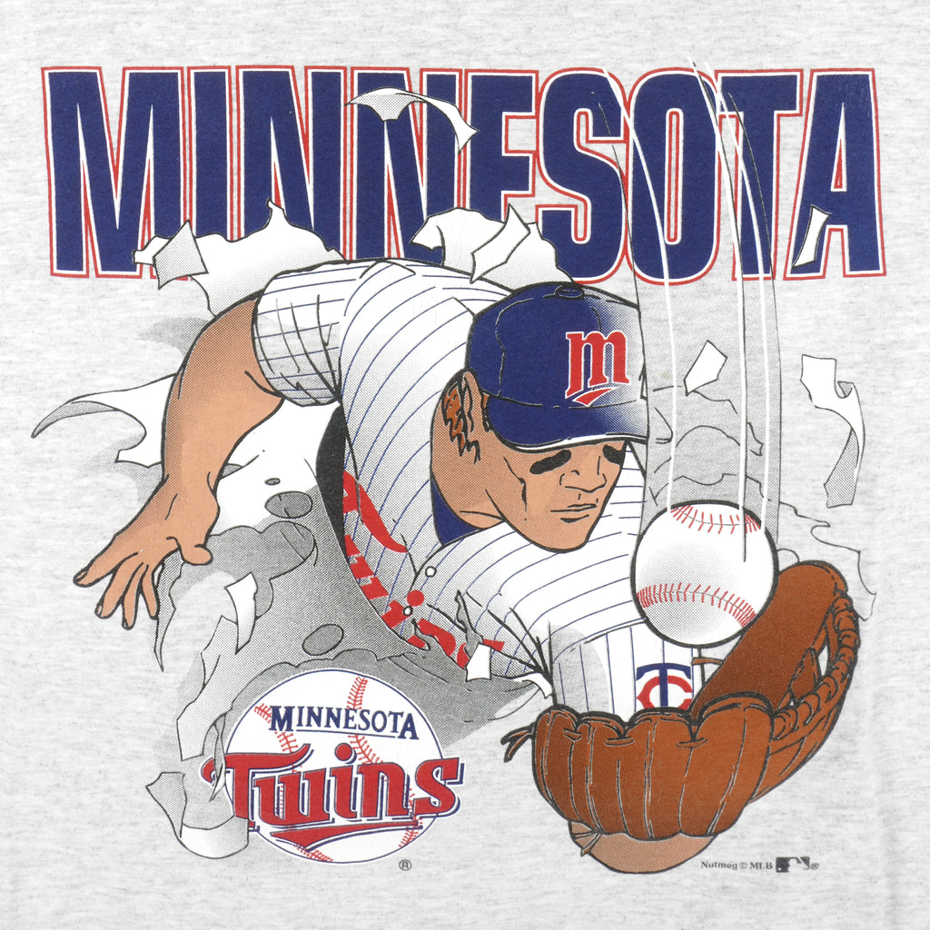 MLB (Nutmeg) - Minnesota Twins Breakout T-Shirt 1990s X-Large Vintage Retro Baseball