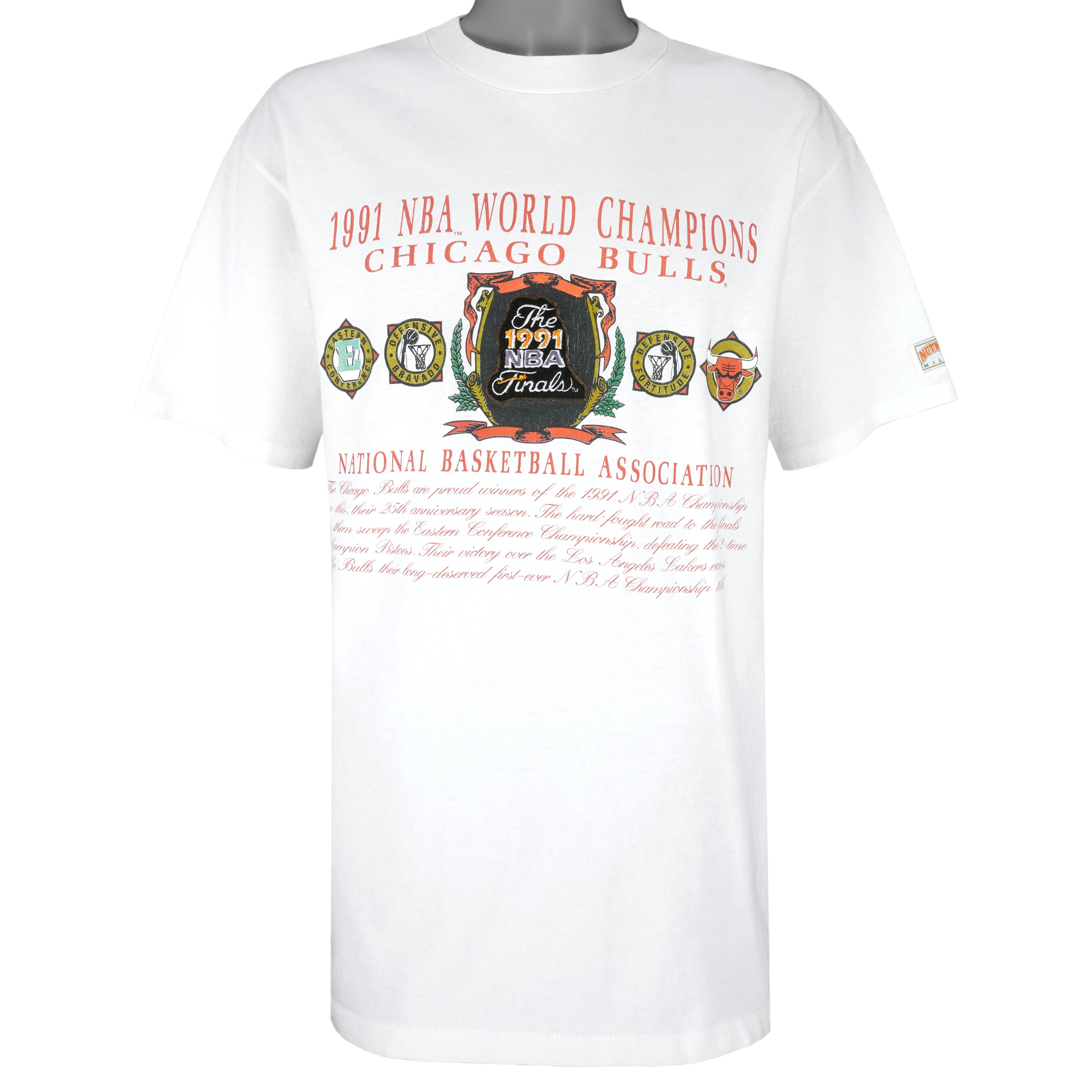NBA (Nutmeg) - Chicago Bulls Spell-Out T-Shirt 1991 X-Large Vintage Retro Basketball