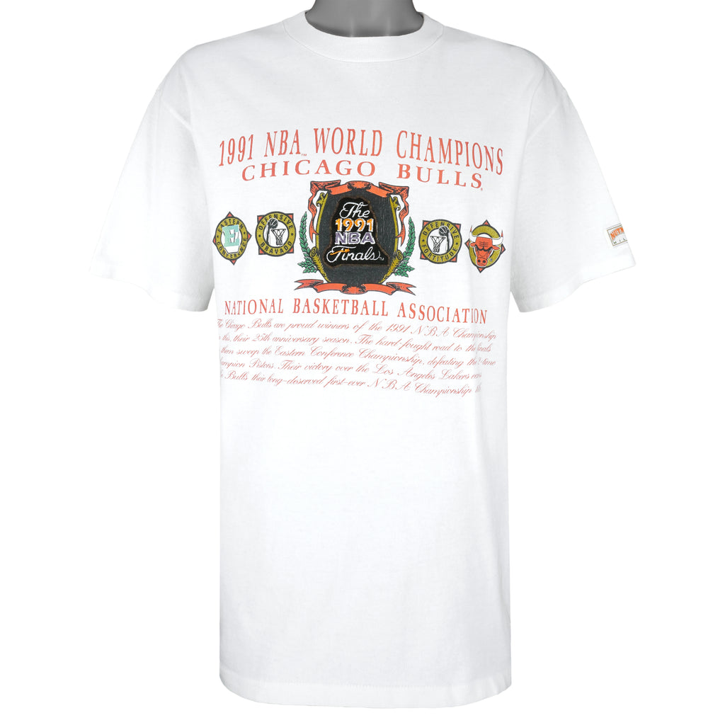 NBA (Nutmeg) - Chicago Bulls Spell-Out T-Shirt 1991 X-Large Vintage Retro Basketball