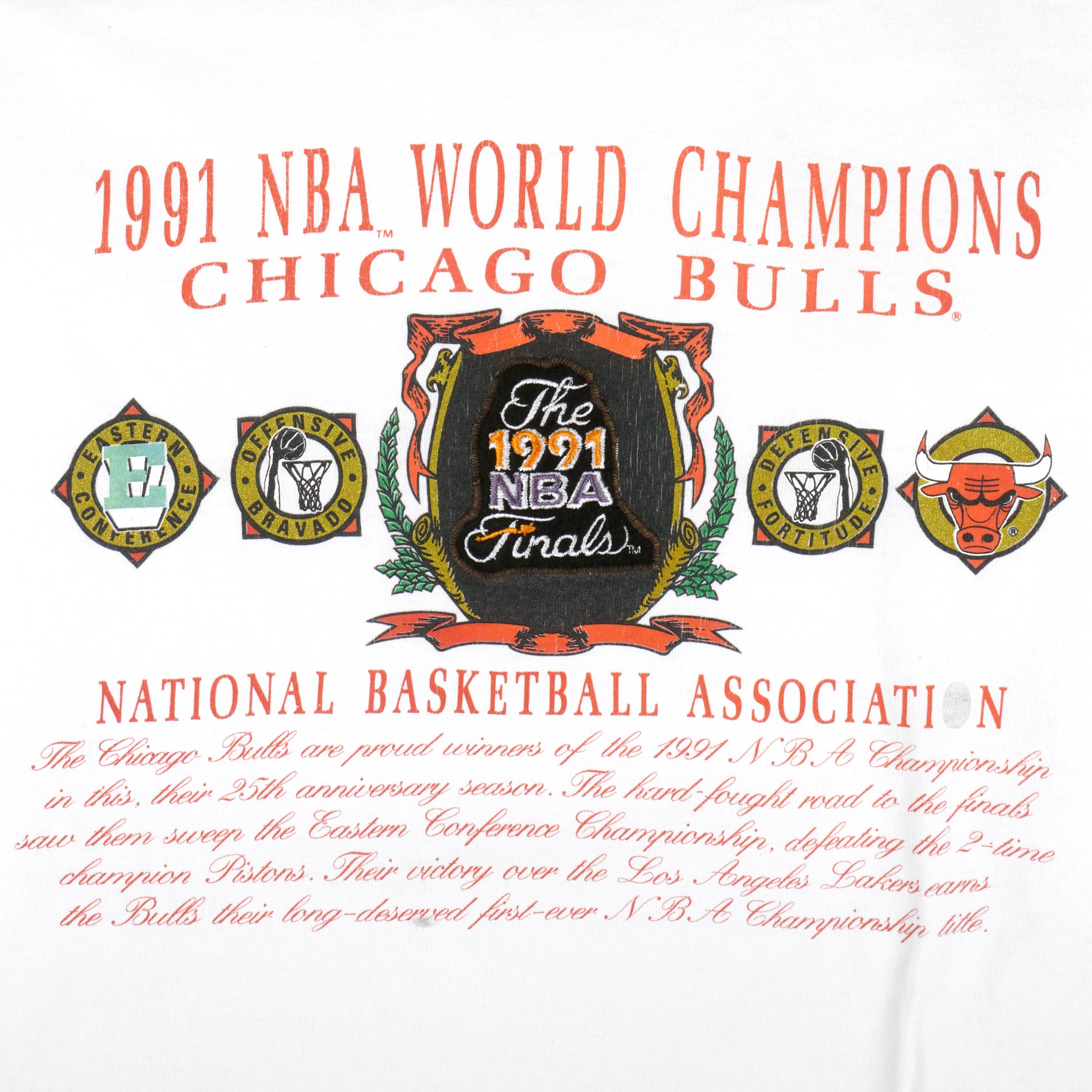 NBA (Nutmeg) - Chicago Bulls Spell-Out T-Shirt 1991 X-Large Vintage Retro Basketball