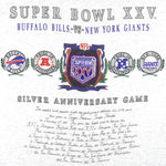 NFL (Nutmeg) - Super Bowl 25th, Bills VS Giants T-Shirt 1990s X-Large Vintage Retro Basketball