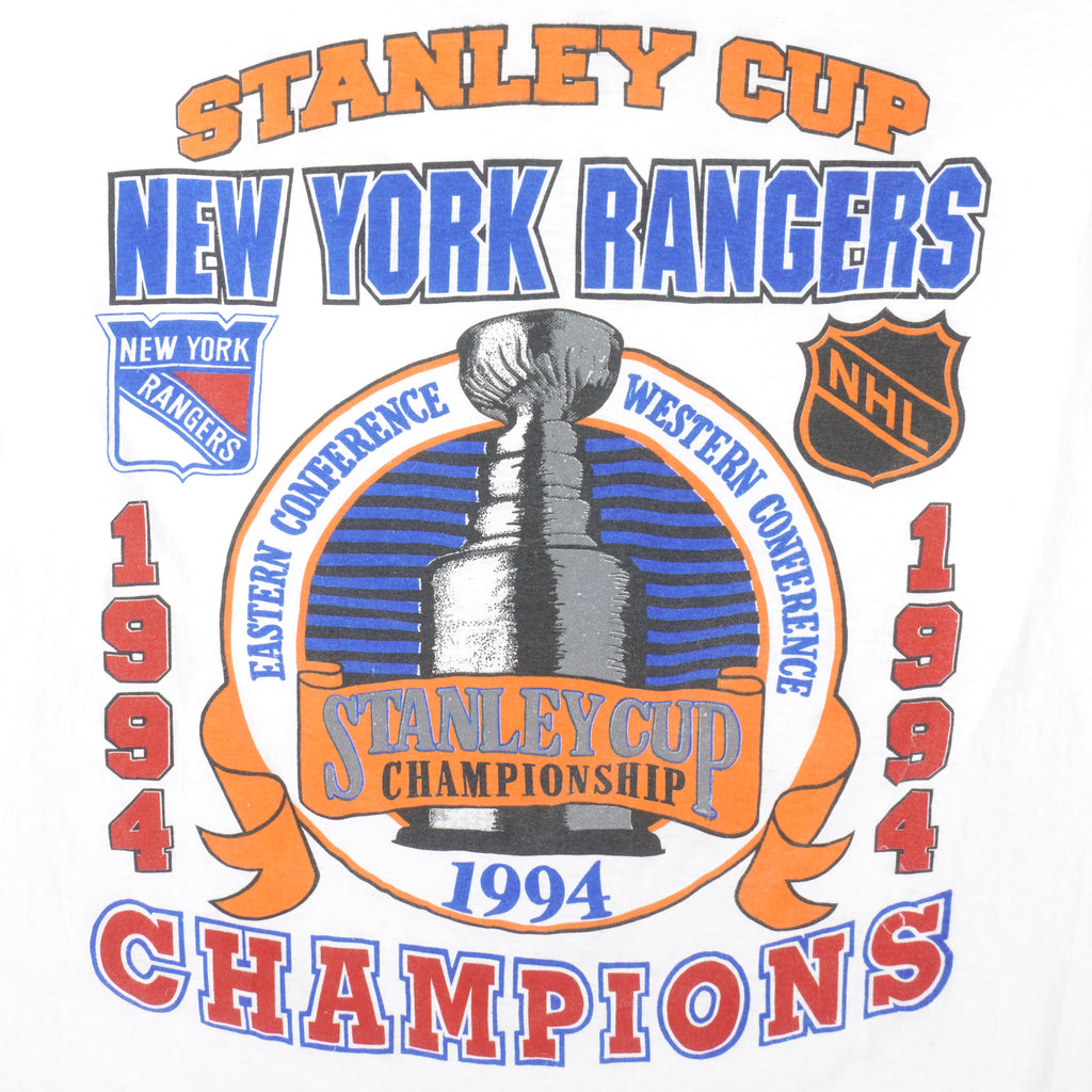 NHL - Grey New York Rangers, Stanley Cup Champions T-Shirt 1994 X-Large Vintage Retro Hockey