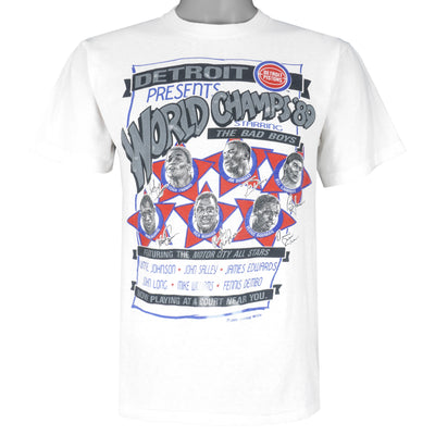 NBA (Nutmeg) - Detroit Pistons World Champs Starring T-Shirt 1989 Medium